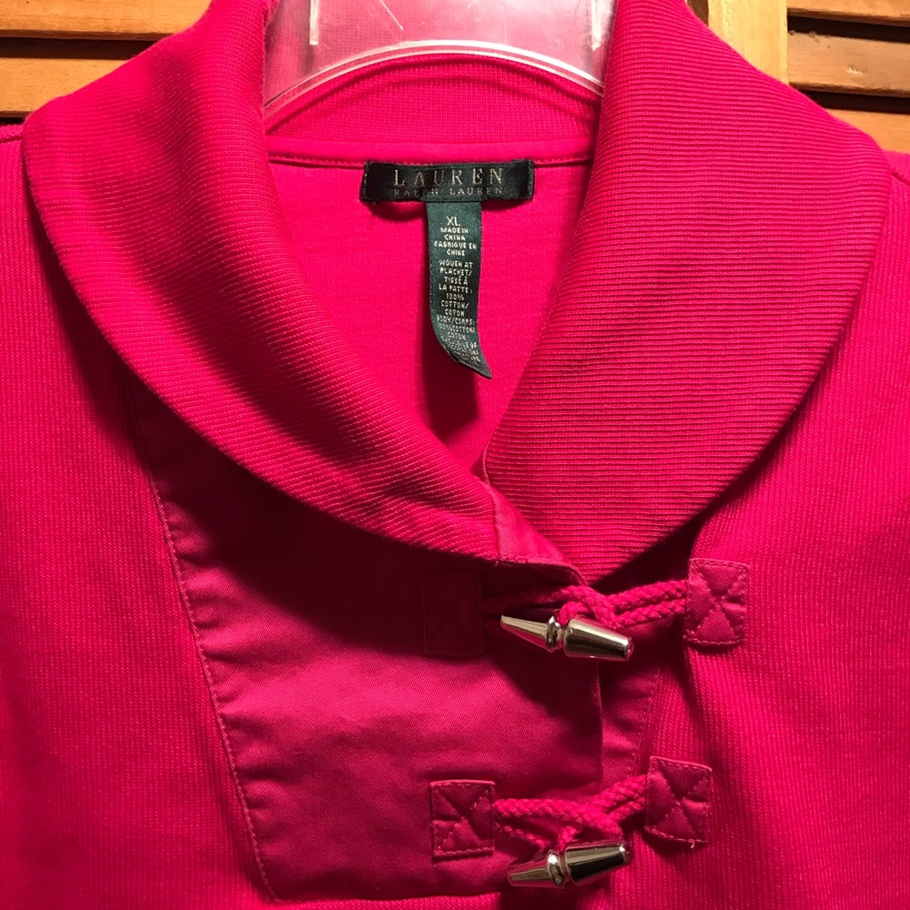 Lauren Ralph Lauren Raspberry Toggle Button Top - image 5